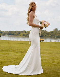 Charming Mermaid Spaghetti Wedding Dress 2025 with Sleeveless