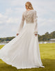 Sophisticated V-Neck Lace Applique Wedding Dress 2025 with A-Line