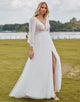 Charming V-Neck Backless Wedding Dress 2025 with Side Split