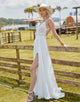 Charming Spaghetti Sleeveless Hollow Wedding Dress 2025 with Backless