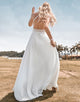 Lace Backless Spaghetti Straps Boho Wedding Dress with with Slit