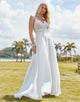 Charming Spaghetti Sleeveless Hollow Wedding Dress 2025 with Backless