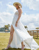 Charming Spaghetti Sleeveless Hollow Wedding Dress 2025 with Backless