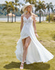 Charming Spaghetti Sleeveless Hollow Wedding Dress 2025 with Backless