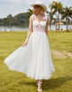 Elegant Sweetheart Spaghetti Wedding Dress 2025 with Sleeveless