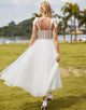 Elegant Sweetheart Spaghetti Wedding Dress 2025 with Sleeveless