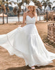 A-Line Simple Long Beach Simple Wedding Dress