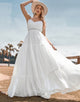 A-Line Simple Long Beach Simple Wedding Dress