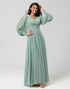 Chiffon Green Bridesmaid Dress with Pleated