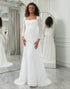 Ivory Long Sleeves Long Bridal Dress With Lace