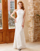 White Mermaid Floor Length Sheath Wedding Dress