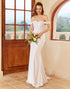 Mermaid Off the Shoulder White Wedding Dress with Lace