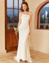 White Spaghetti Straps Simple Wedding Dress