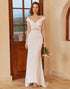 Off the Shoulder White Mermaid Wedding Dress