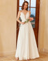 White Spaghetti Straps Simple Wedding Dress