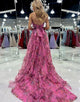 Fuchsia Sweetheart Off The Shoulder A-Line Prom Dress