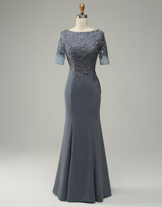 Grey Appliques Mother of Bride Dress