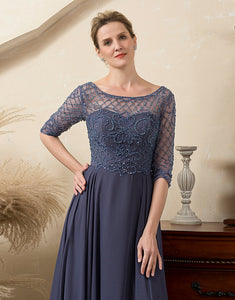 Beading Long Sleeves Mother of Bride Dress