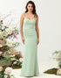 Sage Green Mermaid Spaghetti Straps Bridesmaid Dress