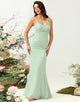 Sage Green Mermaid Spaghetti Straps Bridesmaid Dress