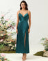 Sheath Spaghetti Straps Dark Green Bridesmaid Dress