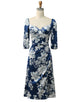 Fashion A-Line Half Sleeves Print Formal Dress with Side Split