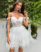 Cute A Line White Corset Tiered Short Homecoming Dress with Lace