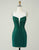Sparkly Bodycon Spaghetti Straps Dark Green Short Homecoming Dress with Beading