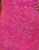 Hot Pink Sparkly Backless Homecoming Dress with Sequins