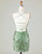 Sparkly Spaghetti Straps Green Short Homecoming Dress with Criss Cross Back