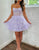 Lilac Corset A-Line Short Tulle Homecoming Dress