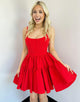 A-Line Spaghetti Straps Red Short Homecoming Dress