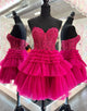 Sweetheart Hot Pink A Line Corset Homecoming Dress