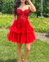 Sweetheart Red A Line Corset Homecoming Dress