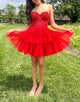 Sweetheart Red A Line Corset Homecoming Dress