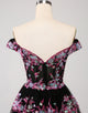 Sparkly Black Pink Corset Tiered Lace A-Line Short Homecoming Dress