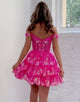 Fuchsia The Shoulder Sequins Homecoming Dress