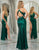 Dark Green Mermaid Spaghetti Straps Long Prom Dress With Slit