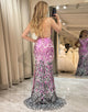 Sparkly Purple Sequins Mermaid Long Prom Dress