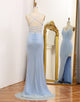 Mermaid Blue Long Prom Dress with Slit