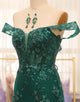 Stylish Mermaid Off the Shoulder Dark Green Corset Prom Dress with Split Front