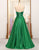 Dark Green A Line Sweetheart Mirror Long Prom Dress