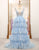Tiered Tulle Sweetheart Bow Tie Straps Sequin Prom Dress with Appliques