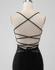 Black Bodycon Spaghetti Straps Corset Homecoming Dress with Beading