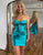 Blue Strapless Bodycon Short Homecoming Dress