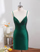 Dark Green Bodycon Spagehtti Straps Backless Homecoming Dress with Beading