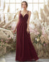 Burgundy Chiffon Bridesmaid Dress