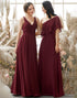 One Shoulder Burgundy Chiffon Bridesmaid Dress