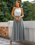 Grey Open Back Long Dress