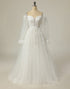 Luxurious A Line Off the Shoulder White Wedding Dress with Appliques